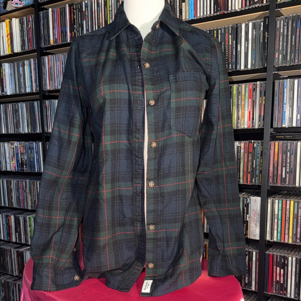 Abercrombie & Fitch Plaid Festival Boho cozy Button Down Size S